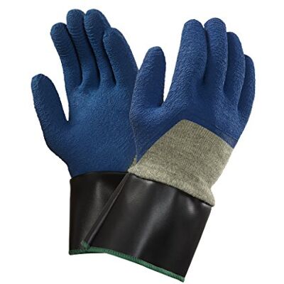 Ansell PGK10BL SC Gants en latex de caoutchouc naturel, protection mécanique, Bleu, Taille 9 (Sachet de 12 paires) Ansell PGK10BL SC Gants en latex de caoutchouc naturel, protection mécanique, Bleu, Taille 9 (Sachet de 12 paires)