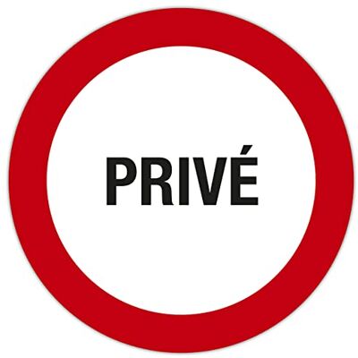 EXACOMPTA Réf. 67106E 1 panneau rond PRIVÉ En vinyle traité anti-dérapant et résistant aux UV Diamètre du panneau : 20 cm coloris : fond blanc/bord rouge EXACOMPTA Réf. 67106E 1 panneau rond PRIVÉ En vinyle traité anti-dérapant et résistant aux UV Diamètre du panneau : 20 cm coloris : fond blanc/bord rouge