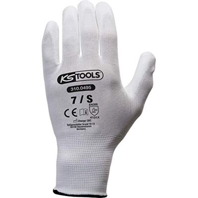 BRILLIANT TOOLS KS Tools 310.0495 Lot de 12 paires de gants en maille fine Blanc Taille 7 BRILLIANT TOOLS KS Tools 310.0495 Lot de 12 paires de gants en maille fine Blanc Taille 7