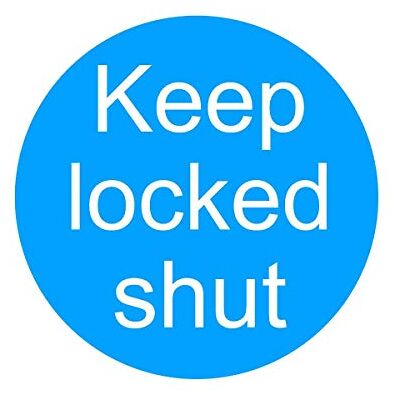 SECO Panneau « Keep Locked Shut » en plastique semi-rigide Blanc 100 x 100 mm 1 mm SECO Panneau « Keep Locked Shut » en plastique semi-rigide Blanc 100 x 100 mm 1 mm