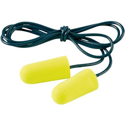 3M E-A-R Bouchons d'oreilles souples jaune fluo ES-01-005 36 dB Bouchons en mousse avec cordon en vinyle pour une protection auditive et un confort optimal 1 x 250 paires 3M E-A-R Bouchons d'oreilles souples jaune fluo ES-01-005 36 dB Bouchons en mousse avec cordon en vinyle pour une protection auditive et un confort optimal 1 x 250 paires