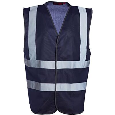 Black rock Blackrock Gilet jaune haute visibilité, sans manches, pour homme et femme, gilet haute visibilité, gilet haute visibilité, vêtements de travail et uniformes, entièrement certifié EN, bleu marine, XXL Black rock Blackrock Gilet jaune haute visibilité, sans manches, pour homme et femme, gilet haute visibilité, gilet haute visibilité, vêtements de travail et uniformes, entièrement certifié EN, bleu marine, XXL