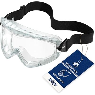 Dräger X-pect 4400 Lunettes-masque anti-buée Pour chantier, laboratoire, atelier Oculaire en acétate résistant aux rayures et à la casse, avec résistance chimique, 1 pièce Dräger X-pect 4400 Lunettes-masque anti-buée Pour chantier, laboratoire, atelier Oculaire en acétate résistant aux rayures et à la casse, avec résistance chimique, 1 pièce