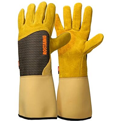 Rostaing Gants RONCIER Paire de Gants de Jardinage Protection Cuir Gants de Jardinage pour les Épines et Ronces et Gants de Travail, Beige Rostaing Gants RONCIER Paire de Gants de Jardinage Protection Cuir Gants de Jardinage pour les Épines et Ronces et Gants de Travail, Beige