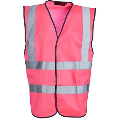 Black rock Blackrock Gilet jaune haute visibilité, sans manches, pour homme et femme, gilet haute visibilité, gilet haute visibilité, vêtements de travail et uniformes, entièrement certifié EN, rose, XXL Black rock Blackrock Gilet jaune haute visibilité, sans manches, pour homme et femme, gilet haute visibilité, gilet haute visibilité, vêtements de travail et uniformes, entièrement certifié EN, rose, XXL
