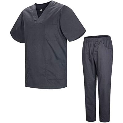 MISEMIYA Ensemble Uniformes Unisexe Blouse Uniforme Médical avec Haut et Pantalon Ref.8178, Gris 22, L MISEMIYA Ensemble Uniformes Unisexe Blouse Uniforme Médical avec Haut et Pantalon Ref.8178, Gris 22, L