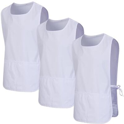 MISEMIYA Lot de 3 unités Tablier de nettoyage uniforme de travail CLINICA Médecins Nettoyage vétérinaire 3-3301, Blanc 68, XL MISEMIYA Lot de 3 unités Tablier de nettoyage uniforme de travail CLINICA Médecins Nettoyage vétérinaire 3-3301, Blanc 68, XL