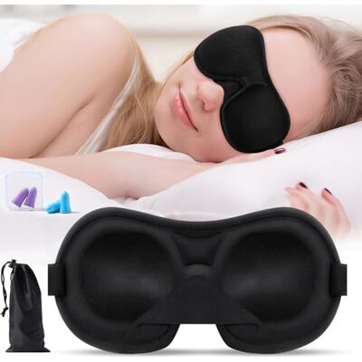 Brencco Masque de Sommeil, 2 Pairs Bouchon d'Oreille, Masque de Nuit 3D, Masque de Voyage Anti-lumière, Ultra-Douce & Confortable Réglable, pour Homme/Femme/Enfant/Yoga Brencco Masque de Sommeil, 2 Pairs Bouchon d'Oreille, Masque de Nuit 3D, Masque de Voyage Anti-lumière, Ultra-Douce & Confortable Réglable, pour Homme/Femme/Enfant/Yoga