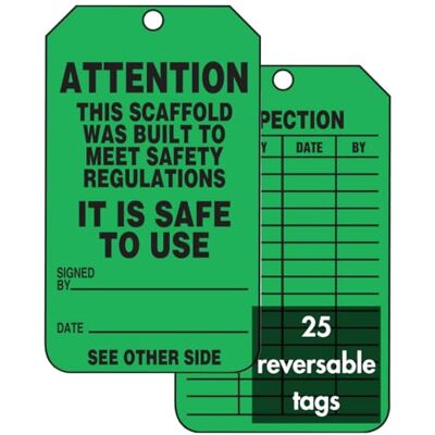 Accuform Signes Trs328ctp état d'échafaudage Tag, Legend "Attention Cet Échafaudage A été conçue pour répondre aux normes de sécurité – Il est sûr d'utiliser", 14,6 cm Longueur X 8,3 cm Largeur x 0 cm Accuform Signes Trs328ctp état d'échafaudage Tag, Legend "Attention Cet Échafaudage A été conçue pour répondre aux normes de sécurité – Il est sûr d'utiliser", 14,6 cm Longueur X 8,3 cm Largeur x 0 cm