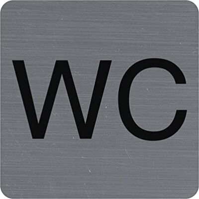 EXACOMPTA Réf. 67179E 1 plaque de porte adhésive WC Plaque murale imprimée de signalisation Sur tous supports Aspect aluminium brossé Dimensions : 7,5 x 7,5 cm EXACOMPTA Réf. 67179E 1 plaque de porte adhésive WC Plaque murale imprimée de signalisation Sur tous supports Aspect aluminium brossé Dimensions : 7,5 x 7,5 cm