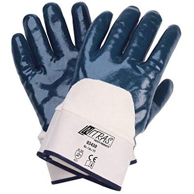 Nitras Gants en nitrile 03430 3/4 avec revêtement 3/4, Gant de Travail 12 paires Taille : 10 (XL) Nitras Gants en nitrile 03430 3/4 avec revêtement 3/4, Gant de Travail 12 paires Taille : 10 (XL)