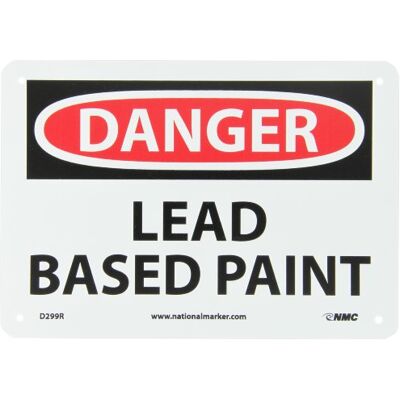 NMC D299R Panneau OSHA Legend"Danger Peinture à base de plomb", 25,4 cm de long x 17,8 cm de hauteur, plastique rigide, noir/rouge sur blanc NMC D299R Panneau OSHA Legend"Danger Peinture à base de plomb", 25,4 cm de long x 17,8 cm de hauteur, plastique rigide, noir/rouge sur blanc