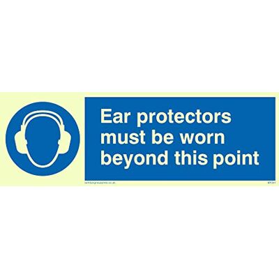 Viking MP261-L15-P"Ear Protectors Must Be Worn Beyond This Point" Panneau semi-rigide en plastique photoluminescent 50 mm H x 150 mm l Viking MP261-L15-P"Ear Protectors Must Be Worn Beyond This Point" Panneau semi-rigide en plastique photoluminescent 50 mm H x 150 mm l