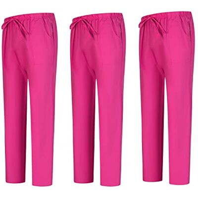 MISEMIYA Pack 3 Pcs PANTALON Sanitaire Unisexe Uniforme Sanitaire Uniformes Médicains PANTALON DE Travail -3-6802, Fuchsia 68, M MISEMIYA Pack 3 Pcs PANTALON Sanitaire Unisexe Uniforme Sanitaire Uniformes Médicains PANTALON DE Travail -3-6802, Fuchsia 68, M