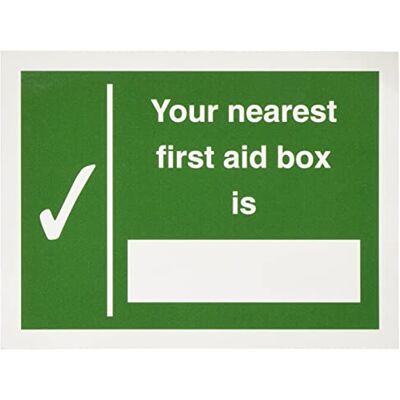 SECO Stewart Superior Réf SP075SAV Signalisation auto-adhésive Your Nearest First-Aid Box Is (Import Royaume Uni) SECO Stewart Superior Réf SP075SAV Signalisation auto-adhésive Your Nearest First-Aid Box Is (Import Royaume Uni)
