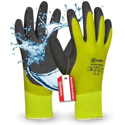 Gebol Winter Extreme Paire de gants de travail d'hiver avec double revêtement en latex, hydrofuges et oléophobes, construction et foresterie, doublés, pour homme, taille XL/10 Gebol Winter Extreme Paire de gants de travail d'hiver avec double revêtement en latex, hydrofuges et oléophobes, construction et foresterie, doublés, pour homme, taille XL/10