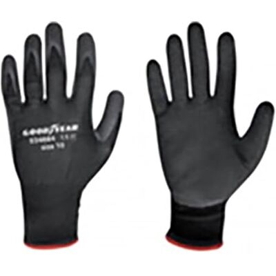 Goodyear Gants en PU et paume en mousse de latex, taille 8, couleur noire, gants de travail Goodyear Gants en PU et paume en mousse de latex, taille 8, couleur noire, gants de travail