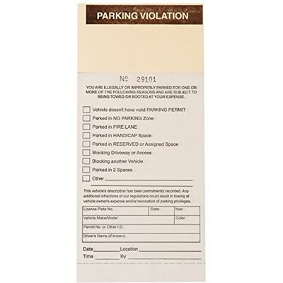 Brady 103649 Violation du ticket de stationnement Brady 103649 Violation du ticket de stationnement