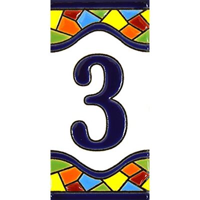 ART Numéro maison. Écriteaux avec numéros et lettres. Carreaux de céramique polychromée, peints à la main dans technique corde sèche (cuerda seca) pour plaques avec numéros, noms, directions et signalisation. Un texte personnalisable. Dessin MOSAICO MEDIA ART Numéro maison. Écriteaux avec numéros et lettres. Carreaux de céramique polychromée, peints à la main dans technique corde sèche (cuerda seca) pour plaques avec numéros, noms, directions et signalisation. Un texte personnalisable. Dessin MOSAICO MEDIA