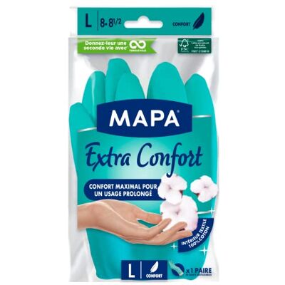 Spontex MAPA Extra Confort Gants de Ménage en Latex Doublure Textile 100% Coton Confortables et Résistants pour un usage prolongé 1 paire Taille M Spontex MAPA Extra Confort Gants de Ménage en Latex Doublure Textile 100% Coton Confortables et Résistants pour un usage prolongé 1 paire Taille M