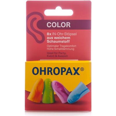 OHROPAX Lot de 8 bouchons d'oreilles colorés en mousse pour protéger contre le bruit Pour les festivals et les concerts, pour se détendre, dormir et écouter de la musique OHROPAX Lot de 8 bouchons d'oreilles colorés en mousse pour protéger contre le bruit Pour les festivals et les concerts, pour se détendre, dormir et écouter de la musique