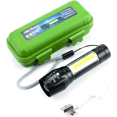 PARENCE .- Lampe Torche de Poche Rechargeable USB / 3 Modes Lumineux : Normal-Stroboscopique-Latéral/Alliage d'Alluminium Lampe puissante avec Lanière PARENCE .- Lampe Torche de Poche Rechargeable USB / 3 Modes Lumineux : Normal-Stroboscopique-Latéral/Alliage d'Alluminium Lampe puissante avec Lanière