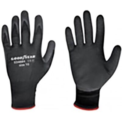 Goodyear Gants en PU et paume en mousse de latex, taille 9, couleur noire, gants de travail Goodyear Gants en PU et paume en mousse de latex, taille 9, couleur noire, gants de travail