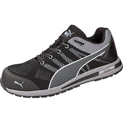 PUMA Safety Elevate Chaussures de travail basses en tricot S1P ESD HRO SRC avec capuchon en fibre de verre anti-crevaison antidérapant résistant à la chaleur sans métal pour homme, Nero Grigio, 46 EU PUMA Safety Elevate Chaussures de travail basses en tricot S1P ESD HRO SRC avec capuchon en fibre de verre anti-crevaison antidérapant résistant à la chaleur sans métal pour homme, Nero Grigio, 46 EU