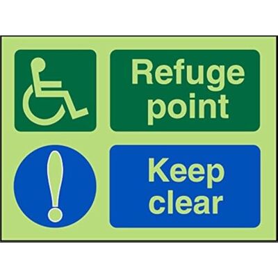 SECO DDA Fire Exit – Chaise roulante, point de refuge, marque d'exclamation, panneau « Keep Clear », 200 mm x 150 mm – Photoluminescent 2 mm Prestige Acrylique SECO DDA Fire Exit – Chaise roulante, point de refuge, marque d'exclamation, panneau « Keep Clear », 200 mm x 150 mm – Photoluminescent 2 mm Prestige Acrylique