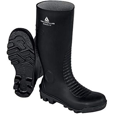 Deltaplus Bottes de sécurité S5 Sra en PVC Protection Malleoli Embout et semelle en acier inoxydable BRONZE2S5, Noir, 44 EU Deltaplus Bottes de sécurité S5 Sra en PVC Protection Malleoli Embout et semelle en acier inoxydable BRONZE2S5, Noir, 44 EU