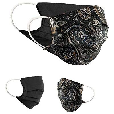BAF Masque en Tissu 100% Coton Lavable OEKO-TEX 100 Lot de 2 Set Pack double Masque Buccal et Nasal Réutilisable BAF Masque en Tissu 100% Coton Lavable OEKO-TEX 100 Lot de 2 Set Pack double Masque Buccal et Nasal Réutilisable