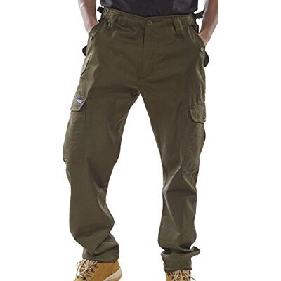 Beeswift Click Workwear Pantalon de travail cargo multi-poches pour homme Olive Taille 42 Beeswift Click Workwear Pantalon de travail cargo multi-poches pour homme Olive Taille 42
