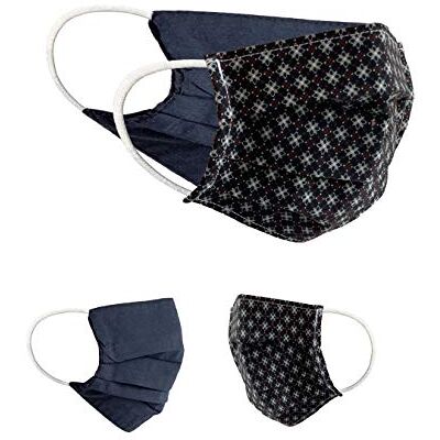 BAF Masque en tissu 100% Coton Lavable OEKO-TEX 100 Lot de 2 Set Pack double Masque Buccal et Nasal réutilisable BAF Masque en tissu 100% Coton Lavable OEKO-TEX 100 Lot de 2 Set Pack double Masque Buccal et Nasal réutilisable