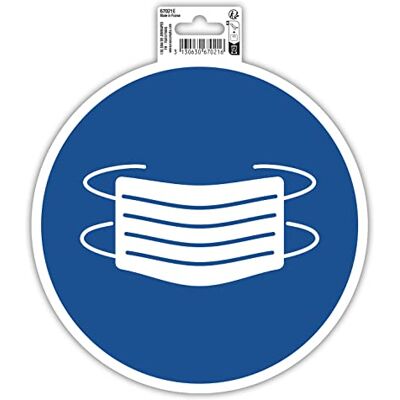 EXACOMPTA Réf. 67021E 1 panneau rond autocollant MASQUE OBLIGATOIRE Stop Covid En PVC traité anti-dérapant et résistant aux UV Diamètre du panneau : 20 cm Coloris bleu EXACOMPTA Réf. 67021E 1 panneau rond autocollant MASQUE OBLIGATOIRE Stop Covid En PVC traité anti-dérapant et résistant aux UV Diamètre du panneau : 20 cm Coloris bleu