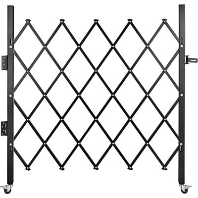 VEVOR Barrière de Sécurité Extensible Pliante Simple, 1,7 m H x 1,26 m L, Clôture d’Escalier en Acier, Roulante à 360°, Barrière à Ciseaux ou Porte avec Cadenas, pour Maison sous-Sol Garage, Noir VEVOR Barrière de Sécurité Extensible Pliante Simple, 1,7 m H x 1,26 m L, Clôture d’Escalier en Acier, Roulante à 360°, Barrière à Ciseaux ou Porte avec Cadenas, pour Maison sous-Sol Garage, Noir