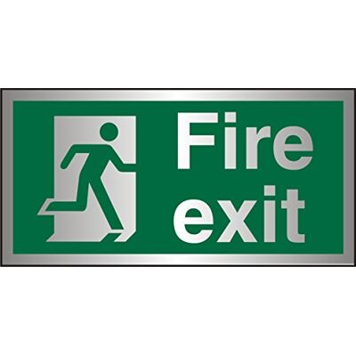 SECO Panneau Fire Exit Man Running Right Fire Exit 200 mm x 100 mm Composite aluminium brossé de 1,5 mm SECO Panneau Fire Exit Man Running Right Fire Exit 200 mm x 100 mm Composite aluminium brossé de 1,5 mm