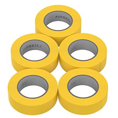 AUPROTEC Lot de 5 rubans isolants en PVC Jaune 15 mm x 10 m DIN EN 60454-3-1 AUPROTEC Lot de 5 rubans isolants en PVC Jaune 15 mm x 10 m DIN EN 60454-3-1
