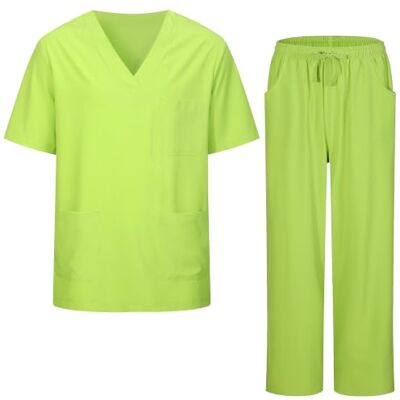 MISEMIYA Tunique médicale unisexe élastique pour infirmières et professionnels de la santé 1689-7835, Vert lime, M MISEMIYA Tunique médicale unisexe élastique pour infirmières et professionnels de la santé 1689-7835, Vert lime, M