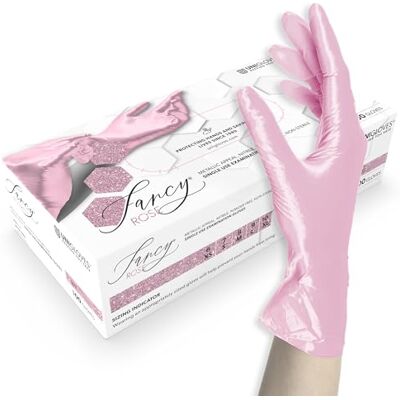 UNIGLOVES FANCY Gants jetables en nitrile, rose brillant, non stériles, sans latex, sans poudre, adaptés à un usage alimentaire, protection contre les virus, les champignons et les bactéries UNIGLOVES FANCY Gants jetables en nitrile, rose brillant, non stériles, sans latex, sans poudre, adaptés à un usage alimentaire, protection contre les virus, les champignons et les bactéries