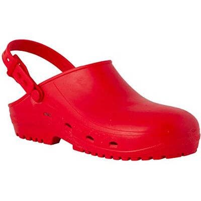 REPOSA Femme Medical Modèle Max, Sabot de Bloc Caoutchouc Antidérapante SRC Stérilisable en Autoclave, Sangle Réglable et Pliable, Semelle Anatomique, Antistatique et Légère Mixte, Rouge, 43 EU REPOSA Femme Medical Modèle Max, Sabot de Bloc Caoutchouc Antidérapante SRC Stérilisable en Autoclave, Sangle Réglable et Pliable, Semelle Anatomique, Antistatique et Légère Mixte, Rouge, 43 EU