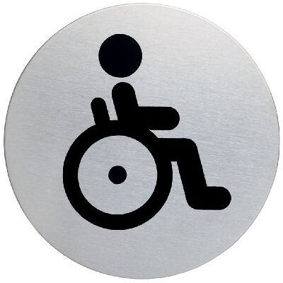 Durable 490623 Plaque d'Information Pictogramme Rond 83 mm en Acier Brossé Inoxydable WC Toilettes Handicapes Personne à Monilite Reduite Lot de 5 Durable 490623 Plaque d'Information Pictogramme Rond 83 mm en Acier Brossé Inoxydable WC Toilettes Handicapes Personne à Monilite Reduite Lot de 5
