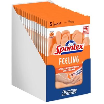 Spontex Feeling Lot de 18 paires de gants de ménage pour tous les travaux de ménage délicats et sensibles au toucher, taille S (18 x 1 paire) Spontex Feeling Lot de 18 paires de gants de ménage pour tous les travaux de ménage délicats et sensibles au toucher, taille S (18 x 1 paire)
