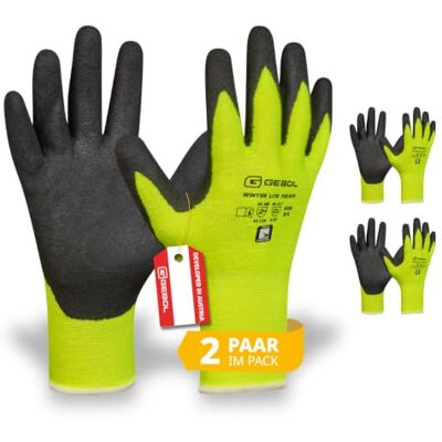 Gebol Gants de travail d'hiver Lite Touch avec ajustement parfait, gants de montage pour températures fraîches, prise en main sûre, contenu : lot de 2 paires multipack, taille L (taille 9), couleur Gebol Gants de travail d'hiver Lite Touch avec ajustement parfait, gants de montage pour températures fraîches, prise en main sûre, contenu : lot de 2 paires multipack, taille L (taille 9), couleur