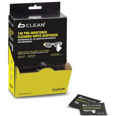 bollé Bolle Lot de 100 lingettes nettoyantes pour lunettes de sécurité et lunettes de sécurité sans alcool ni silicone, équipement de protection individuelle, équipement de protection individuelle EPI bollé Bolle Lot de 100 lingettes nettoyantes pour lunettes de sécurité et lunettes de sécurité sans alcool ni silicone, équipement de protection individuelle, équipement de protection individuelle EPI