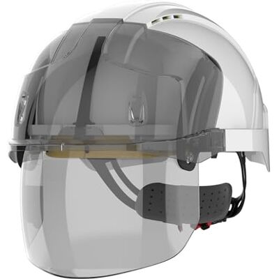JSP Casque de sécurité Evo Vishield avec visière intégrée Ventilé Blanc/fumé JSP Casque de sécurité Evo Vishield avec visière intégrée Ventilé Blanc/fumé