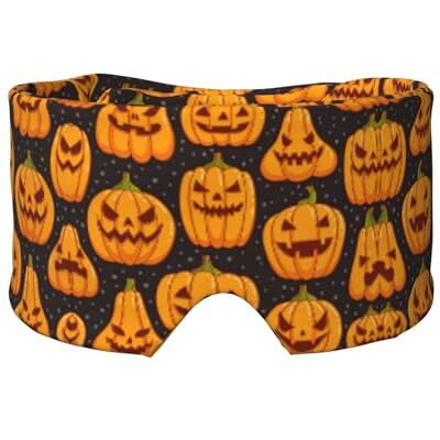 SKKNT Halloween citrouille motifs impression sommeil yeux et coussinets d'oreille masque respirant réglable masque pour les yeux occultant confortable SKKNT Halloween citrouille motifs impression sommeil yeux et coussinets d'oreille masque respirant réglable masque pour les yeux occultant confortable