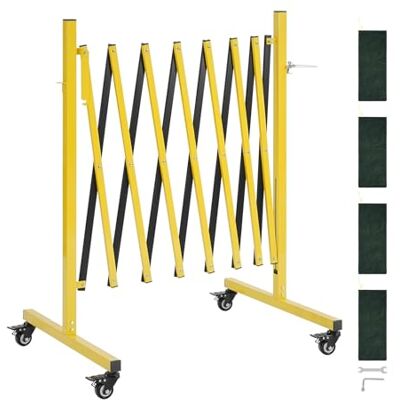VEVOR Barrière en ciseaux extensible avec roulettes verrouillables, barrière de sécurité réglable pour l'extérieur et l'industrie 3,82 m VEVOR Barrière en ciseaux extensible avec roulettes verrouillables, barrière de sécurité réglable pour l'extérieur et l'industrie 3,82 m