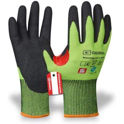 Gebol Master Cut C Plus Gants de travail avec protection contre les coupures Gants en nitrile pour homme Taille L (Taille 9) Jaune fluo 1 paire Gebol Master Cut C Plus Gants de travail avec protection contre les coupures Gants en nitrile pour homme Taille L (Taille 9) Jaune fluo 1 paire