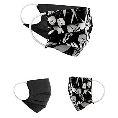 BAF Masque en Tissu 100% Coton Lavable OEKO-TEX 100 Lot de 2 Set Pack double Masque Buccal et Nasal Réutilisable BAF Masque en Tissu 100% Coton Lavable OEKO-TEX 100 Lot de 2 Set Pack double Masque Buccal et Nasal Réutilisable