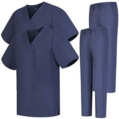 MISEMIYA Pack * 2 Pcs Ensemble Uniformes Unisexe Blouse Uniforme Médical avec Haut et Pantalon 2-6801-6802 MISEMIYA Pack * 2 Pcs Ensemble Uniformes Unisexe Blouse Uniforme Médical avec Haut et Pantalon 2-6801-6802